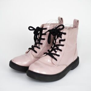 Target Art Class Girls Pink Patent Combat Boots | Lace-Up Ankle Boots | Size 13